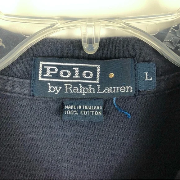 Polo by Ralph Lauren Navy Blue Polo Short Sleeves Men's Size L - Picture 8 of 10